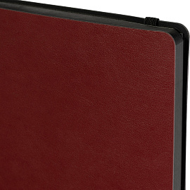 Ежедневник недатированный Bruno Visconti Megapolis Soft искусственная кожа А5 136 листов бордовый с фиксирующей резинкой (чёрный обрез), 3-470/05