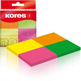 Стикеры Kores 40x50 мм неоновые 4 цвета (4 блока по 50 листов)
