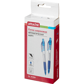 Ручка шариковая автоматическая Attache Happy синяя (толщина линии 0.5 мм) фото Ручка шариковая автоматическая Attache Happy синяя (толщина линии 0.5 мм)