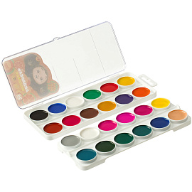 Акварель Мульти-Пульти "Чебурашка", медовая, 24 цветов, без кисти, пластик, европодвес фото Акварель Мульти-Пульти "Чебурашка", медовая, 24 цветов, без кисти, пластик, европодвес