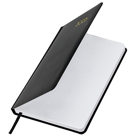 Ежедневник датированный 2026, А5, 138x213 мм, BRAUBERG "Select", балакрон, черный, 117086