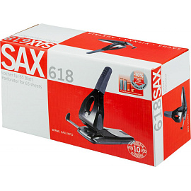 Дырокол мощный Sax 618 до 65 листов синий с линейкой