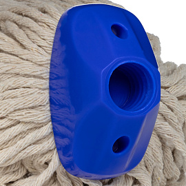 Насадка МОП для верёвочной швабры Кадыйская мануфактура Премиум II Люкс хлопок 30x8 см синяя/бежевая