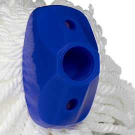 Насадка МОП для верёвочной швабры Кадыйская мануфактура Премиум II микрофибра 30x8 см белая/синяя