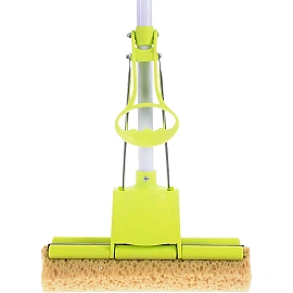 Губчатая швабра с отжимом Home Queen Чудо-спонж 27.5x5.5 см рукоятка 115 см