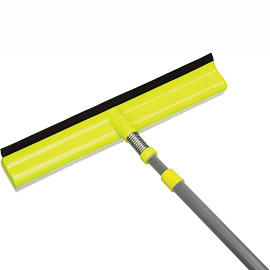 Швабра для мытья окон Home Queen с губкой и сгоном (рабочая часть 27 см, рукоятка 73 см)