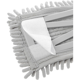 Швабра флаундер (плоская) Home Queen насадка микрофибра 40x12 см телескопическая рукоятка 70-120 см металл/пластик