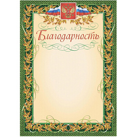 Благодарность А4 235 г/кв.м (15 штук в упаковке, КЖ-158)