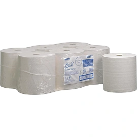 Полотенца бумажные рулонные Kimberly-Clark Scott XL 1-слойные белые 6 рулонов по 354 метров (6687)
