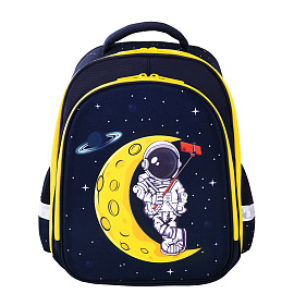 Ранец BRAUBERG KIDS STANDARD, 2 отделения, "Spaceman", СВЕТЯЩИЙСЯ, 36х28х14 см, 271384