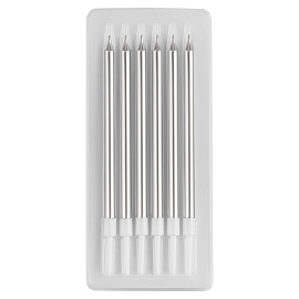 Свечи для торта с держателями MESHU "Straight silver", 10см, 6шт фото Свечи для торта с держателями MESHU "Straight silver", 10см, 6шт