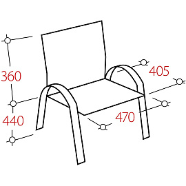 Стул офисный Easy Chair Изо оранжевый пластик металл чёрный (573680)