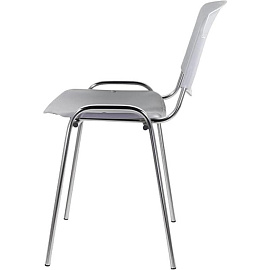 Стул офисный Easy Chair Изо серый пластик металл хромированный (573683)