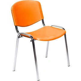 Стул офисный Easy Chair Изо оранжевый пластик металл хромированный (573686)