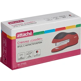 Степлер Attache Leader до 15 листов красный/черный (скобы № 10, с антистеплером)