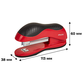 Степлер Attache Leader до 15 листов красный/черный (скобы № 10, с антистеплером)