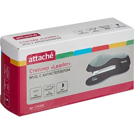 Степлер Attache Leader до 15 листов серый/черный (скобы № 10, с антистеплером)