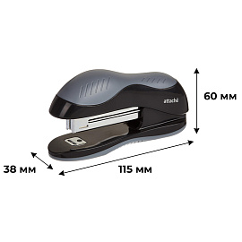 Степлер Attache Leader до 15 листов серый/черный (скобы № 10, с антистеплером)