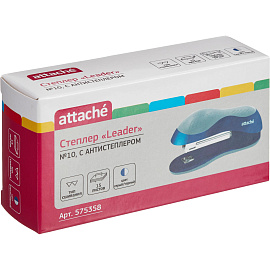 Степлер Attache Leader до 15 листов синий (скобы № 10, с антистеплером)
