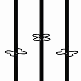 Вешалка гардеробная Гардикс-4 на 20 персон черная