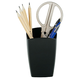 Подставка-стакан СТАММ "Тропик", пластиковая, квадратная, черная фото Подставка-стакан СТАММ "Тропик", пластиковая, квадратная, черная