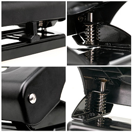 Дырокол OfficeSpace 20л., пластиковый, черный, с линейкой фото Дырокол OfficeSpace 20л., пластиковый, черный, с линейкой