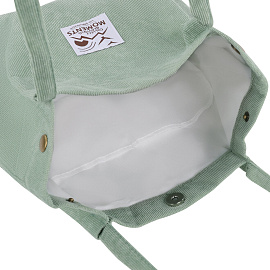 Сумка шоппер BRAUBERG MOMENTS, вельвет, 35х30 см, мятный, 271908