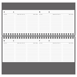 Планинг недатированный, 56л., 330*130мм, балакрон, BG "Ariane. Dark red