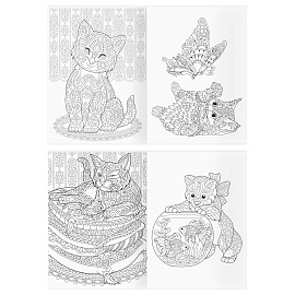 Раскраска А4, 16 стр., ТРИ СОВЫ "Антистресс. Мир кошек