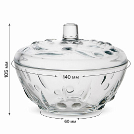 Сахарница, с крышкой, диаметр 140 мм, фактурное стекло, PASABAHCE "ПЕРЛА", фирменная подарочная упаковка, 97236 фото Сахарница, с крышкой, диаметр 140 мм, фактурное стекло, PASABAHCE "ПЕРЛА", фирменная подарочная упаковка, 97236