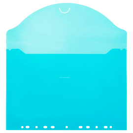 Папка-конверт с перфорацией с клапаном OfficeSpace А4, 180мкм, синяя фото Папка-конверт с перфорацией с клапаном OfficeSpace А4, 180мкм, синяя