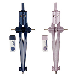 Циркуль Faber-Castell + грифели, пластиковый футляр, цвет темно-синий., роз. золото