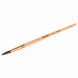 Кисть ПИФАГОР, БЕЛКА, круглая, № 5, деревянная лакированная ручка, с колпачком, 200819