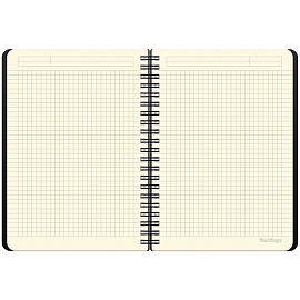 Бизнес-тетрадь А5+, 80л., Berlingo "Steel&Style", клетка, на гребне, 80г/м2, пластик. (полифом) обложка, линейка-закладка, красная