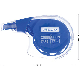 Корректирующая лента OfficeSpace, 5мм*12м, пакет, европодвес фото Корректирующая лента OfficeSpace, 5мм*12м, пакет, европодвес