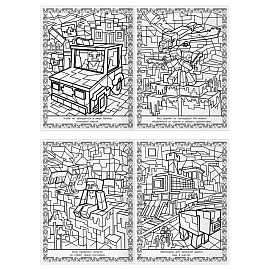 Суперраскраска А4, 40 стр., ТРИ СОВЫ "В стиле Minecraft