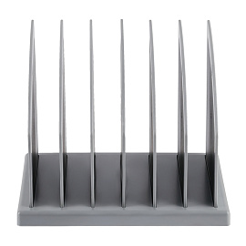 Подставка для журналов и бумаг СТАММ, сборная, 6 отделений, серая фото Подставка для журналов и бумаг СТАММ, сборная, 6 отделений, серая