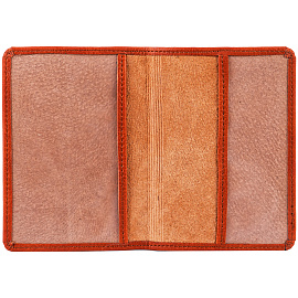 Обложка для паспорта OfficeSpace "Travel", экокожа, коричневый, тиснение фольгой