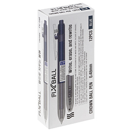 Ручка шариковая автоматическая стираемая Crown "Fixball" синяя, 0,48мм