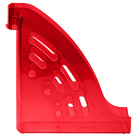 Лоток для бумаг вертикальный СТАММ "Эксперт", тонированный, вишня, ширина 95мм фото Лоток для бумаг вертикальный СТАММ "Эксперт", тонированный, вишня, ширина 95мм