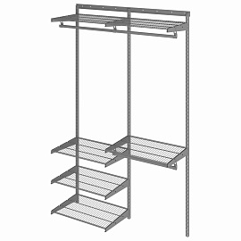 Комплект гардеробной cистемы ПРАКТИК HOME Optima G120 (графит)