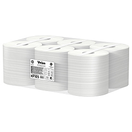 Полотенца бумажные рулонные Veiro Professional Basic M2 1-слойные серые 6 рулонов по 300 метров (KP105)