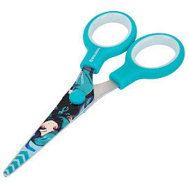 Ножницы 130 мм, мятные, с цветной печатью "Аниме", BRAUBERG ANIME, 238956