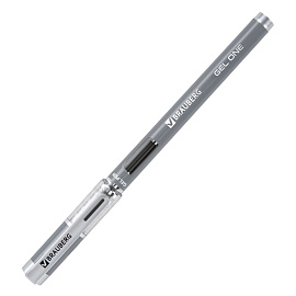 Ручка гелевая BRAUBERG "GEL ONE", ЧЕРНАЯ, стандартный узел 0,5 мм, линия письма 0,35 мм, 144037