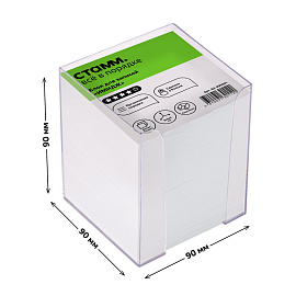 Блок для записей СТАММ "Имидж", 9*9*9см, пластиковый бокс, белый фото Блок для записей СТАММ "Имидж", 9*9*9см, пластиковый бокс, белый