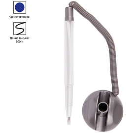 Ручка шариковая настольная OfficeSpace "Reception" синяя, 0,7мм, серый корпус