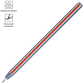 Ручка шариковая OfficeSpace "Magic stripe" синяя, 0,6мм, трехгранная, на масляной основе, штрих-код