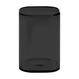 Подставка-стакан СТАММ "Фаворит", пластиковая, квадратная, тонированная черная фото Подставка-стакан СТАММ "Фаворит", пластиковая, квадратная, тонированная черная