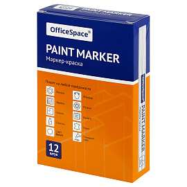 Маркер-краска OfficeSpace белая, 1-4мм, нитро-основа фото Маркер-краска OfficeSpace белая, 1-4мм, нитро-основа