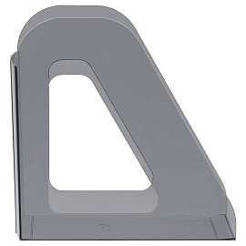 Лоток для бумаг вертикальный СТАММ "Фаворит", тонированный черный, ширина 90мм фото Лоток для бумаг вертикальный СТАММ "Фаворит", тонированный черный, ширина 90мм